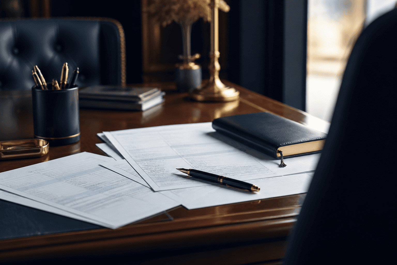 Premium desk scene for Self Assessment tax preparation